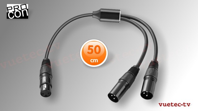 Y-Adapter XLR - XLR-3F zu 2x XLR-3M