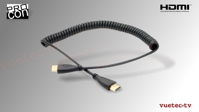 HDMI Kabel gewendelt - HDMI A zu HDMI A - 100 cm-