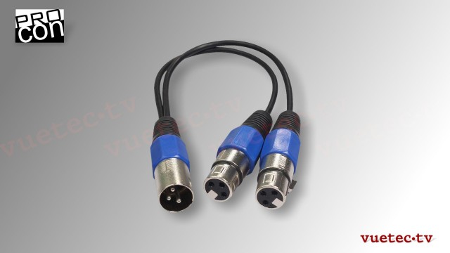 Y-Adapter XLR3 - XLR3-M zu 2x XLR3-F